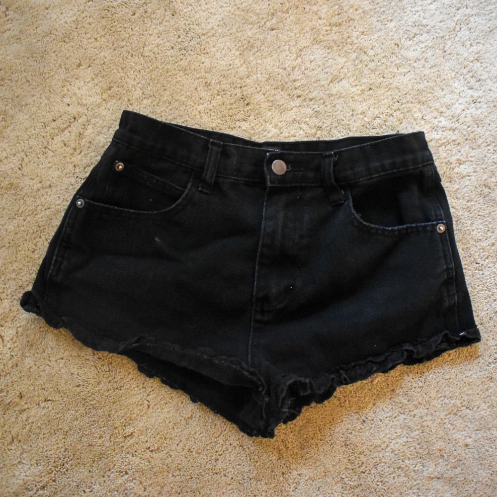 Forever 21 high-waisted black lace shorts